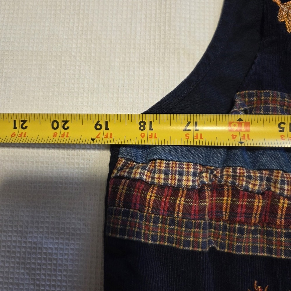 Vintage Autumn Casey & Max Plaid Vest with Embroidered Leaves Women's Large - Picture 5 of 6
